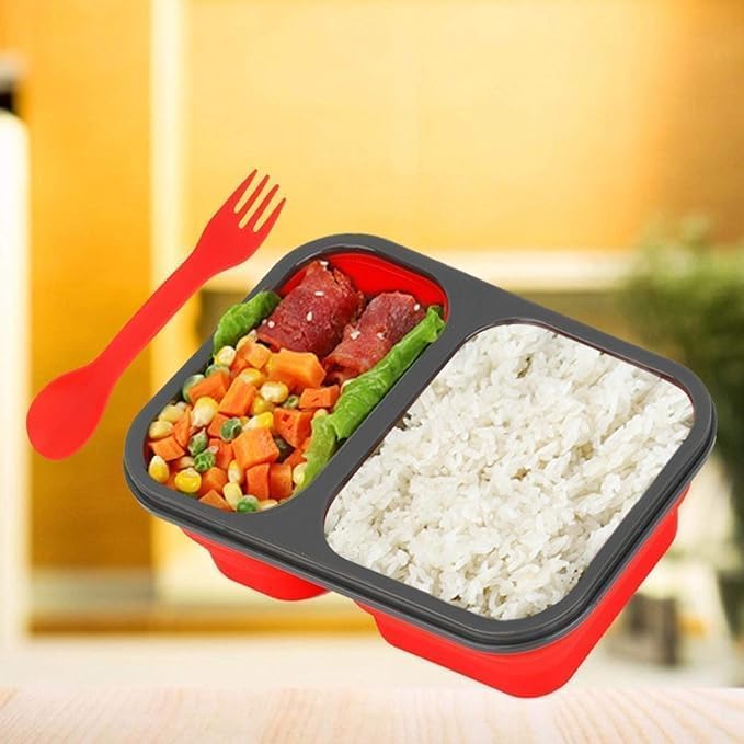 Boite de Conservation Alimentaire - CollapsibleLunchBox™ - Rouge - Cuisineaccess