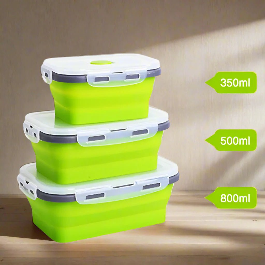 Boite de Conservation Alimentaire - CollapsibleSiliconeContainer™ - Vert - Cuisineaccess