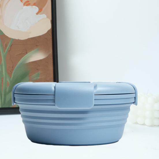 Boite de Conservation Alimentaire - SiliconeFoldingBox™ - Bleu Nordique - Cuisineaccess